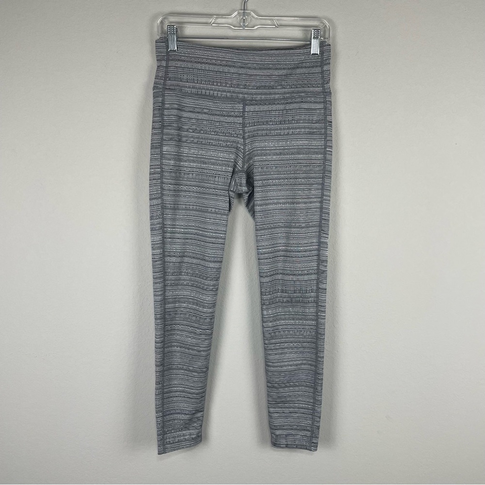 Athleta Black White Jacquard Chaturanga Athleisure Tights Leggings Size Medium
